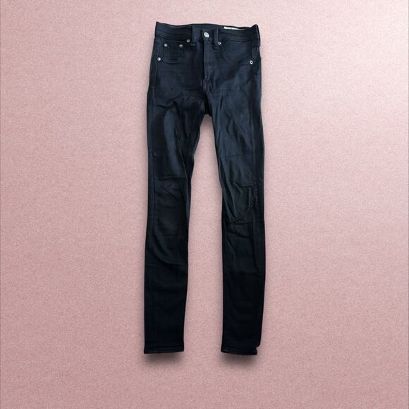 Rag & Bone High Rise Ankle Skinny Jean in Black - Picture 2 of 4